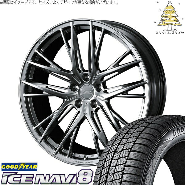 グッドイヤー アイスナビ8 235/40R18 ＋ エフゼロ FZ-5 ダイヤモンドブラック 18インチ 8.5J +35 5H114.3P スタッドレス・ホイール4本セット。1枚目。