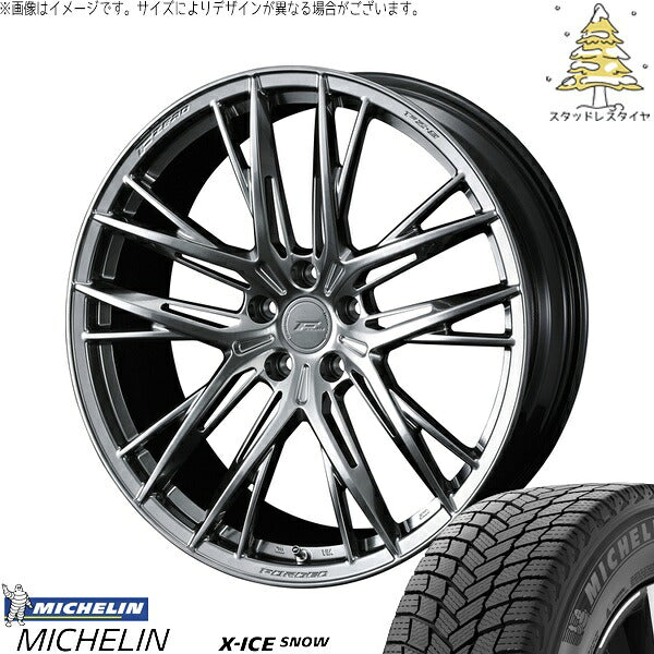 ミシュラン エックスアイス スノー 225/45R18 ＋ エフゼロ FZ-5 ダイヤモンドブラック 18インチ 8J +43 5H114.3P スタッドレス・ホイール4本セット。1枚目。