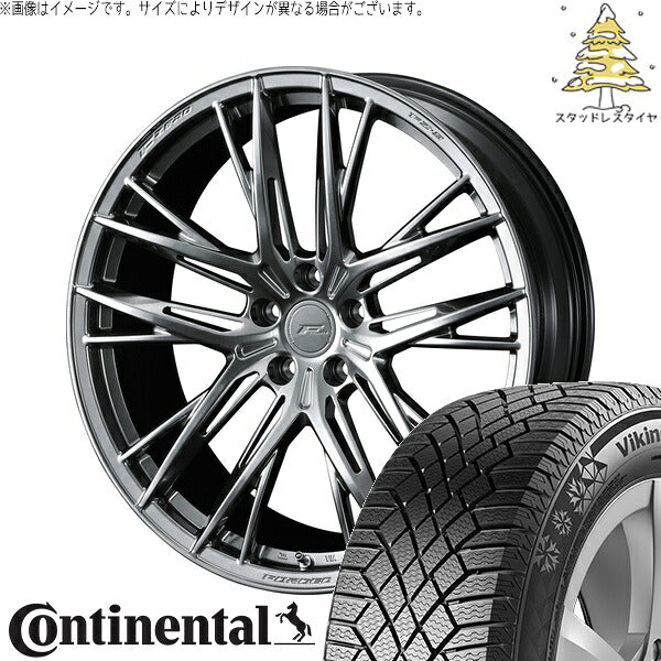 コンチネンタル バイキングコンタクト7 245/40R20 ＋ エフゼロ FZ-5 ダイヤモンドブラック 20インチ 8.5J +38 5H114.3P スタッドレス・ホイール4本セット。1枚目。