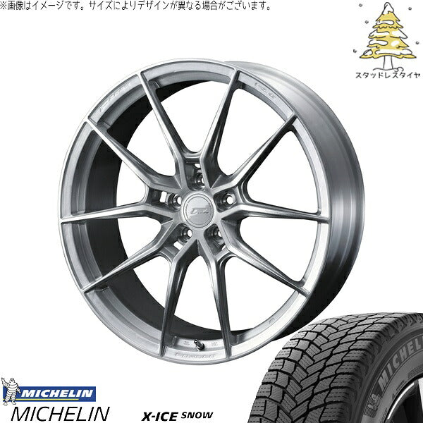 ミシュラン エックスアイス スノー 225/45R18 ＋ エフゼロ FZ-6 ブラッシュド 18インチ 8.5J +40 5H114.3P スタッドレス・ホイール4本セット。1枚目。
