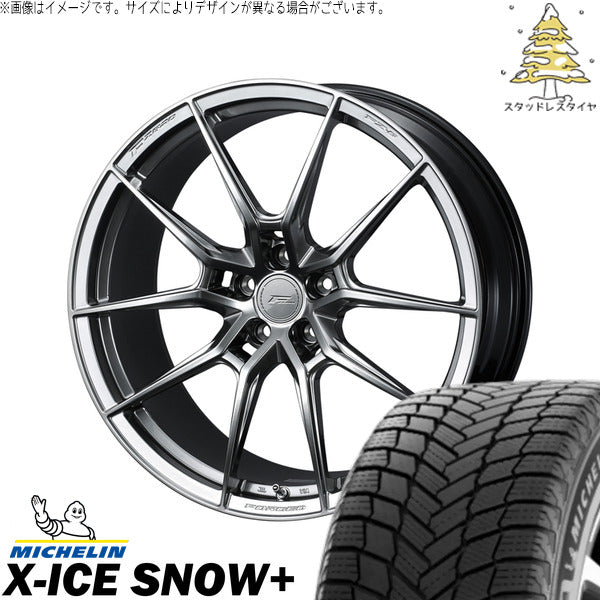 ミシュラン エックスアイス スノー+ 265/45R21 ＋ エフゼロ FZ-6 ダイヤモンドブラック 21インチ 9J +30 5H114.3P スタッドレス・ホイール4本セット。1枚目。