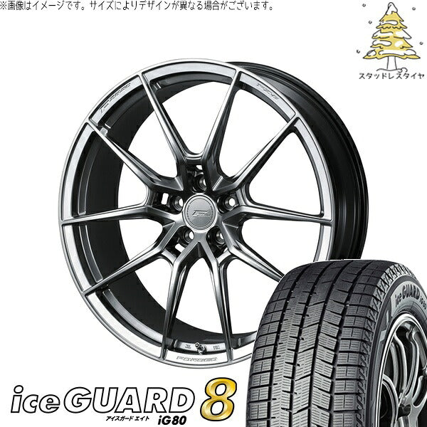 ヨコハマタイヤ アイスガードエイト IG80 225/50R18 ＋ エフゼロ FZ-6 ダイヤモンドブラック 18インチ 8.5J +40 5H114.3P スタッドレス・ホイール4本セット。1枚目。