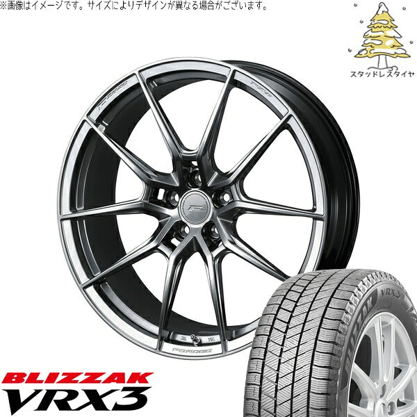 ブリヂストン ブリザック VRX3 235/55R20 ＋ エフゼロ FZ-6 ダイヤモンドブラック 20インチ 8.5J +30 5H114.3P スタッドレス・ホイール4本セット。1枚目。