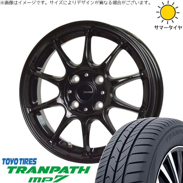 トーヨータイヤ トランパス MP7 185/60R15 ＋ Gスピード G07 メタリックブラック 15インチ 5.5J +50 4H100P サマー・ホイール4本セット。1枚目。