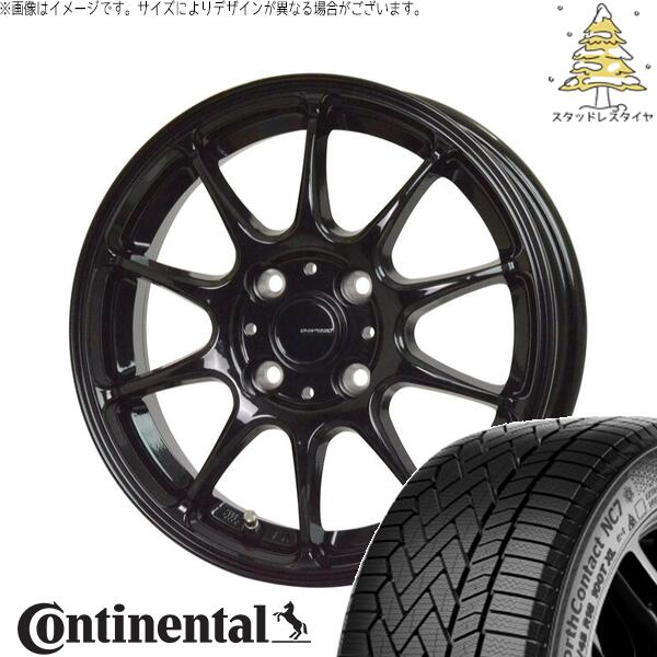 コンチネンタル ノースコンタクト NC7 175/65R15 ＋ Gスピード G07 メタリックブラック 15インチ 4.5J +45 4H100P スタッドレス・ホイール4本セット。1枚目。