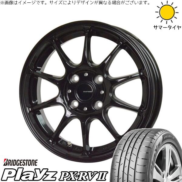 ブリヂストン プレイズ PX-RV2 195/65R16 ＋ Gスピード G07 メタリックブラック 16インチ 6J +43 4H100P サマー・ホイール4本セット。1枚目。