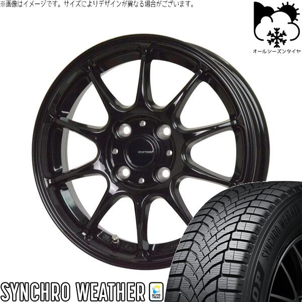 ダンロップ シンクロウェザー 185/65R15 ＋ Gスピード G07 メタリックブラック 15インチ 5.5J +43 4H100P オールシーズン・ホイール4本セット。1枚目。