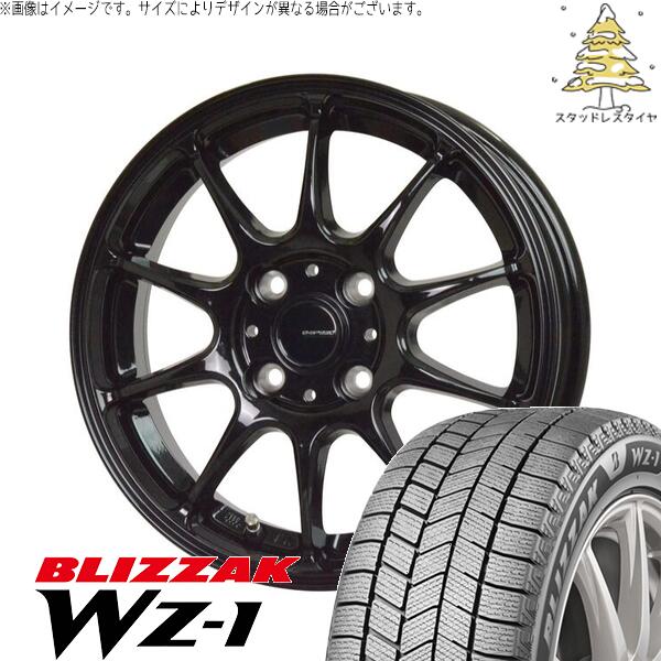 ブリヂストン ブリザック WZ-1 145/80R13 ＋ Gスピード G07 メタリックブラック 13インチ 4.00B +45 4H100P スタッドレス・ホイール4本セット。1枚目。