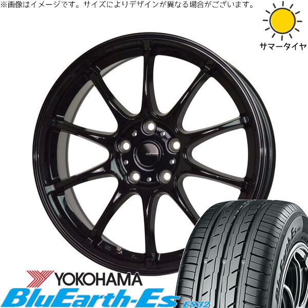 ヨコハマタイヤ ブルーアース ES32 215/45R17 ＋ Gスピード G07 メタリックブラック 17インチ 7J +55 5H114.3P サマー・ホイール4本セット。1枚目。