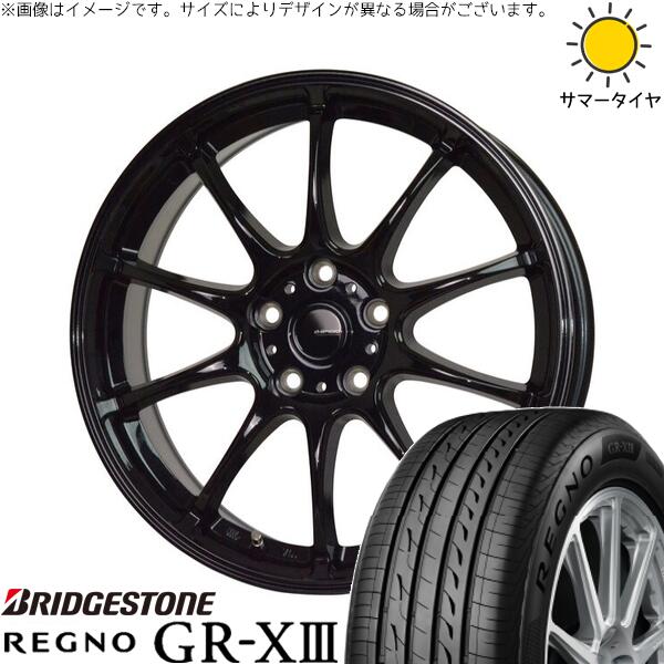 ブリヂストン レグノ GR-X3 RV 225/45R18 ＋ Gスピード G07 メタリックブラック 18インチ 7.5J +48 5H114.3P サマー・ホイール4本セット。1枚目。
