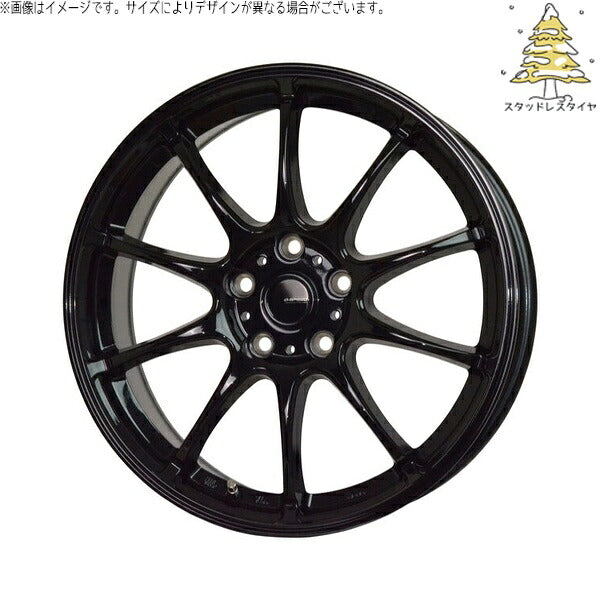 輸入スタッドレスタイヤ（銘柄指定不可） 205/55R17 ＋ Gスピード G07 メタリックブラック 17インチ 7.0J +45 5H114.3P ホイール4本セット。1枚目。