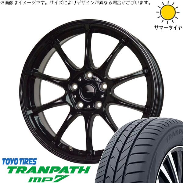 トーヨータイヤ トランパス MP7 185/55R16 ＋ Gスピード G07 メタリックブラック 16インチ 6.5J +48 5H100P サマー・ホイール4本セット。1枚目。