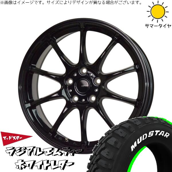 マッドスター ラジアルMT 215/70R16 ＋ Gスピード G07 メタリックブラック 16インチ 6.5J +48 5H100P サマー・ホイール4本セット。1枚目。