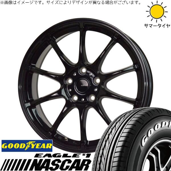 グッドイヤー イーグル ナスカー 215/60R17 ＋ Gスピード G07 メタリックブラック 17インチ 7J +45 5H114.3P サマー・ホイール4本セット。1枚目。