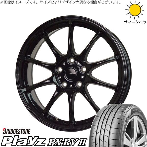 ブリヂストン プレイズ PX-RV2 205/60R16 ＋ Gスピード G07 メタリックブラック 16インチ 6.5J +38 5H114.3P サマー・ホイール4本セット。1枚目。
