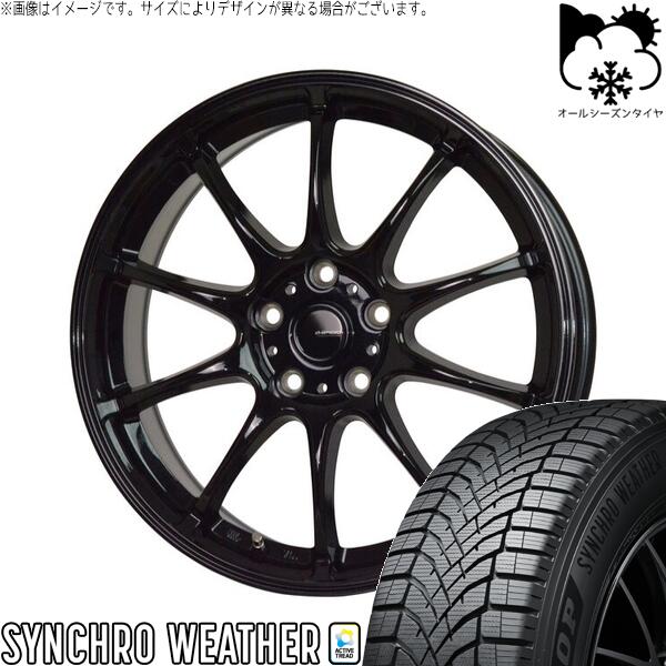 ダンロップ シンクロウェザー 215/50R17 ＋ Gスピード G07 メタリックブラック 17インチ 7J +38 5H114.3P オールシーズン・ホイール4本セット。1枚目。