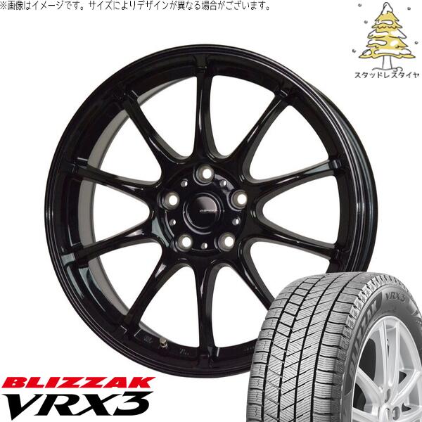 ブリヂストン ブリザック VRX3 215/65R16 ＋ Gスピード G07 メタリックブラック 16インチ 6.5J +48 5H114.3P スタッドレス・ホイール4本セット。1枚目。