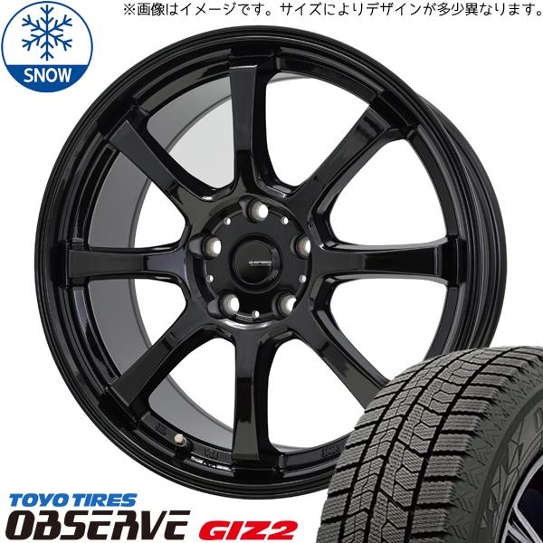 トーヨータイヤ OBSERVE 195/65R16 ＋ Gスピード G08 メタリックブラック 16インチ 6J +45 4H100P スタッドレス・ホイール4本セット。1枚目。