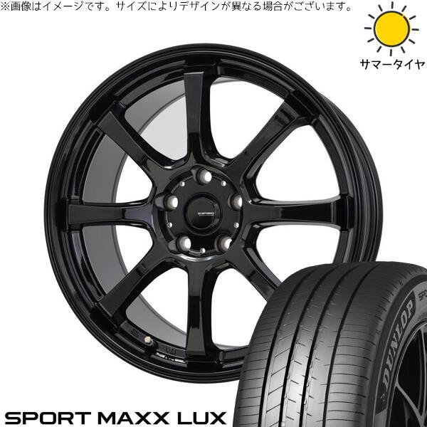 ダンロップ スポーツマックス LUX 215/45R18 ＋ Gスピード G08 メタリックブラック 18インチ 7J +53 5H114.3P サマー・ホイール4本セット。1枚目。