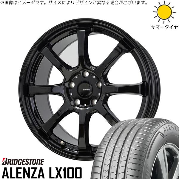 ブリヂストン アレンザ LX100 225/60R18 ＋ Gスピード G08 メタリックブラック 18インチ 7J +53 5H114.3P サマー・ホイール4本セット。1枚目。