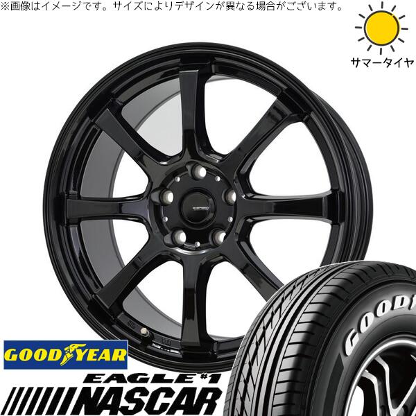 グッドイヤー イーグル ナスカー 215/60R17 ＋ Gスピード G08 メタリックブラック 17インチ 7J +55 5H114.3P サマー・ホイール4本セット。1枚目。