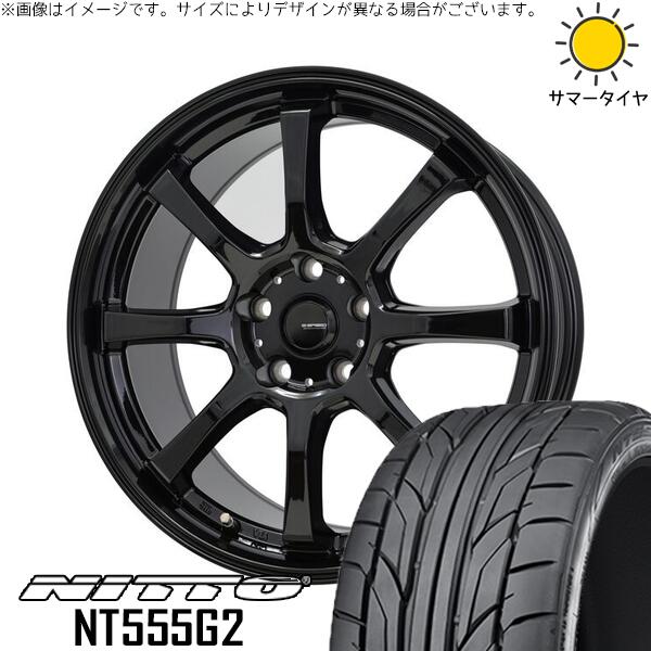 ニットー NT555G2 235/50R18 ＋ Gスピード G08 メタリックブラック 18インチ 8J +42 5H114.3P サマー・ホイール4本セット。1枚目。