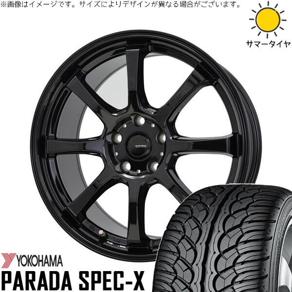 ヨコハマタイヤ パラダ Spec-X PA02 235/55R18 ＋ Gスピード G08 メタリックブラック 18インチ 7J +38 5H114.3P サマー・ホイール4本セット。1枚目。