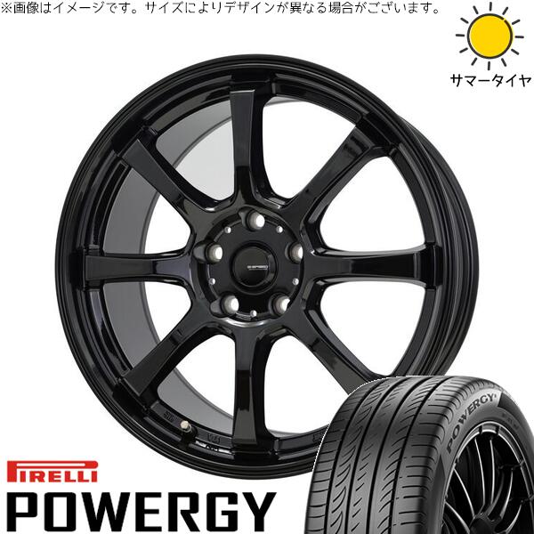 ピレリ パワジー 215/50R18 ＋ Gスピード G08 メタリックブラック 18インチ 7J +48 5H114.3P サマー・ホイール4本セット。1枚目。