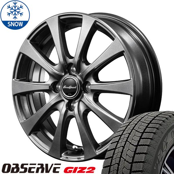 トーヨータイヤ OBSERVE 165/60R14 ＋ MIDホイール G10 メタリックグレー 14インチ 4.5J +45 4H100P スタッドレス・ホイール4本セット。1枚目。