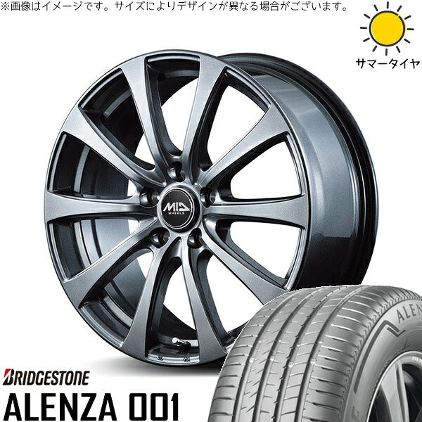 ブリヂストン アレンザ 001 225/60R17 ＋ MIDホイール G10 メタリックグレー 17インチ 7J +48 5H114.3P サマー・ホイール4本セット。1枚目。