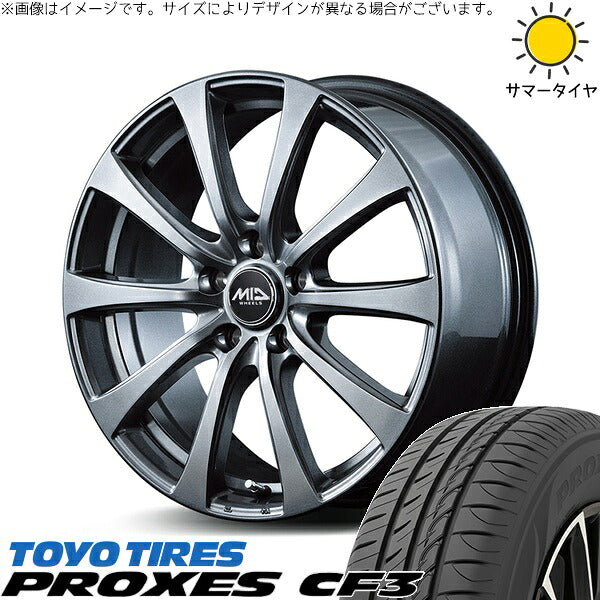 トーヨータイヤ プロクセス CF3 205/50R17 ＋ MIDホイール G10 メタリックグレー 17インチ 7J +48 5H100P サマー・ホイール4本セット。1枚目。