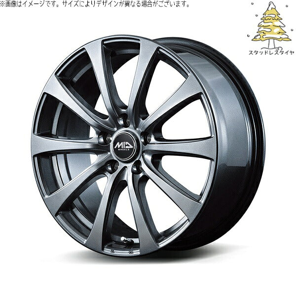 輸入スタッドレスタイヤ（銘柄指定不可） 215/65R16 ＋ MIDホイール G10 メタリックグレー 16インチ 6.5J +53 5H114.3P ホイール4本セット。1枚目。