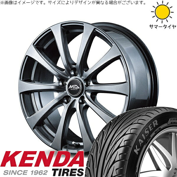 ケンダ カイザー KR20 225/50R17 ＋ MIDホイール G10 メタリックグレー 17インチ 7J +55 5H114.3P サマー・ホイール4本セット。1枚目。