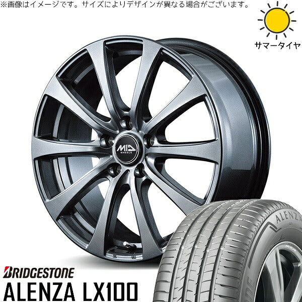 ブリヂストン アレンザ LX100 225/50R18 ＋ MIDホイール G10 メタリックグレー 18インチ 7.5J +53 5H114.3P サマー・ホイール4本セット。1枚目。
