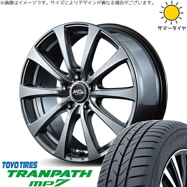 トーヨータイヤ トランパス MP7 215/60R17 ＋ MIDホイール G10 メタリックグレー 17インチ 7J +55 5H114.3P サマー・ホイール4本セット。1枚目。