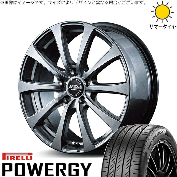 ピレリ パワジー 215/65R16 ＋ MIDホイール G10 メタリックグレー 16インチ 6.5J +53 5H114.3P サマー・ホイール4本セット。1枚目。
