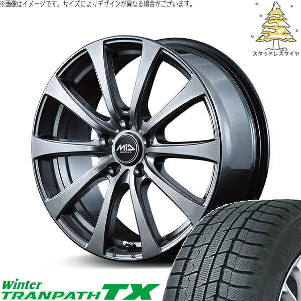 トーヨータイヤ ウィンタートランパス TX 205/60R16 ＋ MIDホイール G10 メタリックグレー 16インチ 6.5J +48 5H114.3P スタッドレス・ホイール4本セット。1枚目。