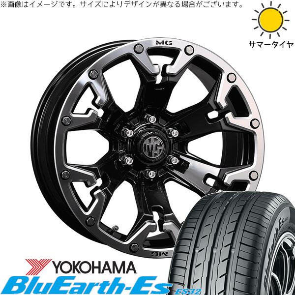 ヨコハマタイヤ ブルーアース ES32 205/65R16 ＋ マーテルギア ゴーレム ブラック/マシニンググリップ 16インチ 7J +35 5H114.3P サマー・ホイール4本セット。1枚目。