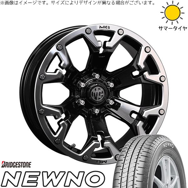 ブリヂストン ニューノ 215/65R16 ＋ マーテルギア ゴーレム ブラック/マシニンググリップ 16インチ 7J +35 5H114.3P サマー・ホイール4本セット。1枚目。