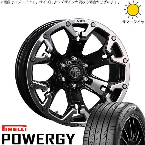 ピレリ パワジー 195/65R16 ＋ マーテルギア ゴーレム ブラック/マシニンググリップ 16インチ 7J +35 5H114.3P サマー・ホイール4本セット。1枚目。