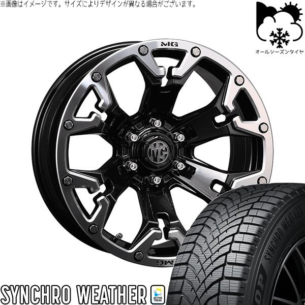ダンロップ シンクロウェザー 205/65R16 ＋ マーテルギア ゴーレム ブラック/マシニンググリップ 16インチ 7J +35 5H114.3P オールシーズン・ホイール4本セット。1枚目。