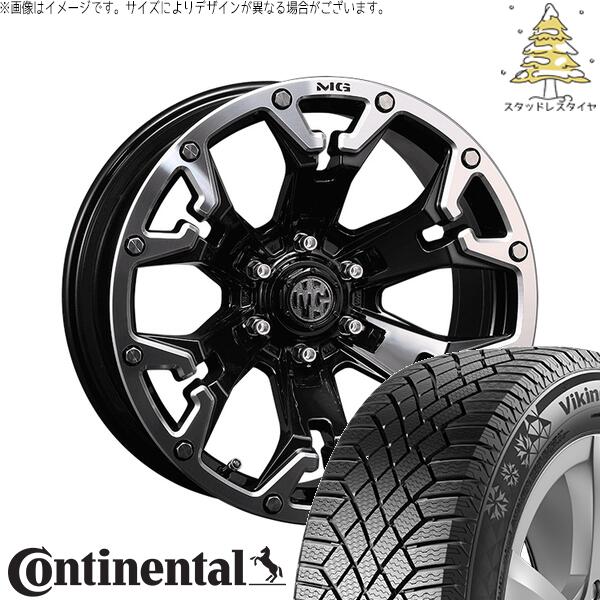 コンチネンタル バイキングコンタクト7 205/65R16 ＋ マーテルギア ゴーレム ブラック/マシニンググリップ 16インチ 7J +35 5H114.3P スタッドレス・ホイール4本セット。1枚目。
