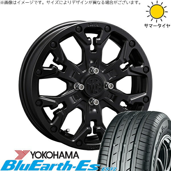 ヨコハマタイヤ ブルーアース ES32 185/55R16 ＋ マーテルギア ゴーレム マットブラック 16インチ 6J +38 4H100P サマー・ホイール4本セット。1枚目。