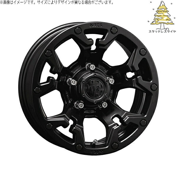 輸入スタッドレスタイヤ（銘柄指定不可） 205/55R16 ＋ マーテルギア ゴーレム マットブラック 16インチ 7.0J +35 5H114.3P ホイール4本セット。1枚目。