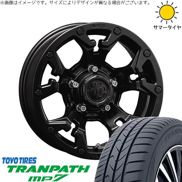 トーヨータイヤ トランパス MP7 215/70R16 ＋ マーテルギア ゴーレム マットブラック 16インチ 5.5J +20 5H139.7P サマー・ホイール4本セット。1枚目。