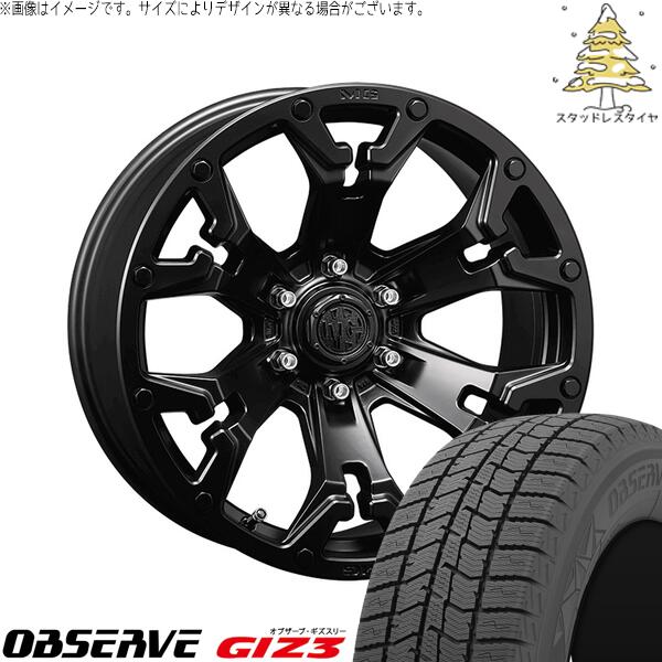 トーヨータイヤ オブザーブ GIZ3 195/65R16 ＋ マーテルギア ゴーレム マットブラック 16インチ 7J +35 5H114.3P スタッドレス・ホイール4本セット。1枚目。