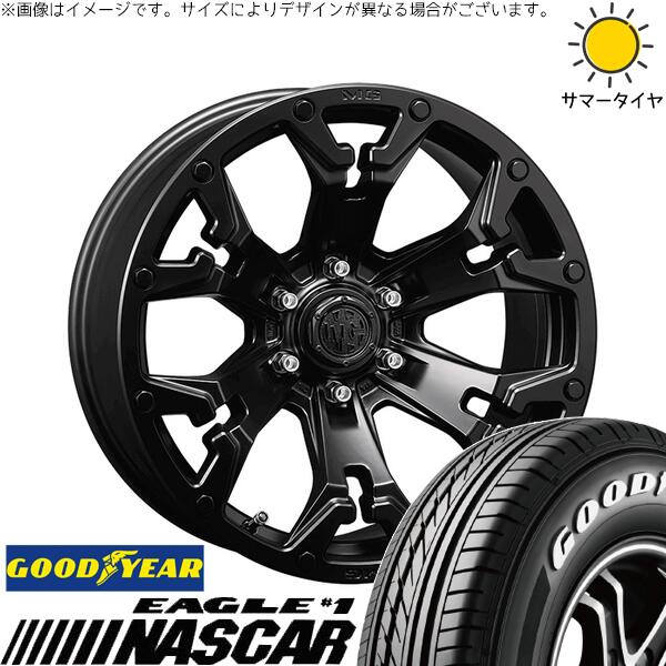 グッドイヤー イーグル ナスカー 215/65R16 ＋ マーテルギア ゴーレム マットブラック 16インチ 7J +35 5H114.3P サマー・ホイール4本セット。1枚目。