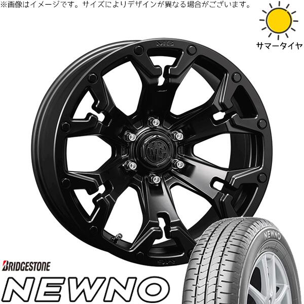 ブリヂストン ニューノ 215/65R16 ＋ マーテルギア ゴーレム マットブラック 16インチ 7J +35 5H114.3P サマー・ホイール4本セット。1枚目。