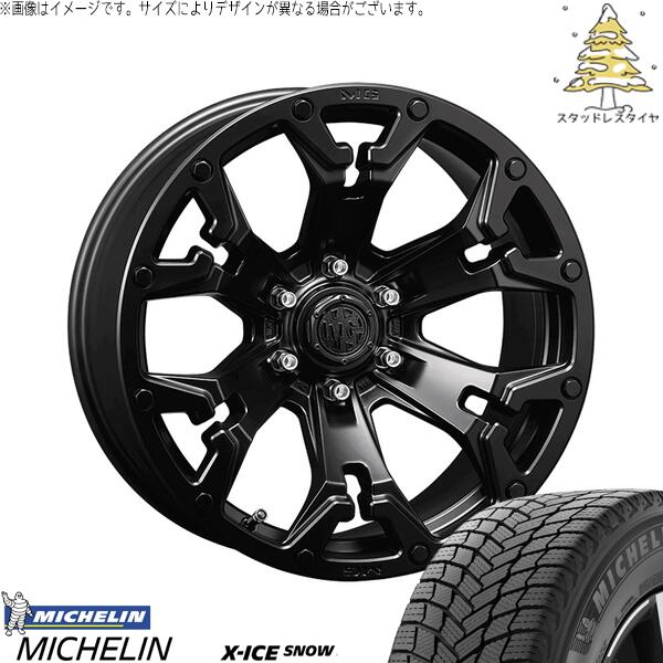 ミシュラン エックスアイス スノー (X-ICE SNOW) 265/70R17 ＋ マーテルギア ゴーレム マットブラック 17インチ 8J +20 6H139.7P スタッドレス・ホイール4本セット。1枚目。