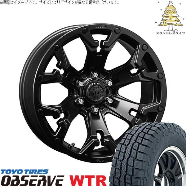 トーヨータイヤ オブザーブ W/T-R 185/85R16 ＋ マーテルギア ゴーレム マットブラック 16インチ 7J +35 5H114.3P スタッドレス・ホイール4本セット。1枚目。